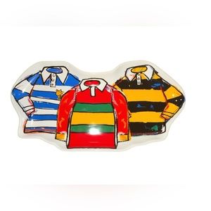 Rowing Blazers Rugby Stripe Shirts Ceramic Stonewear Trinket Tray/Dish Catch All